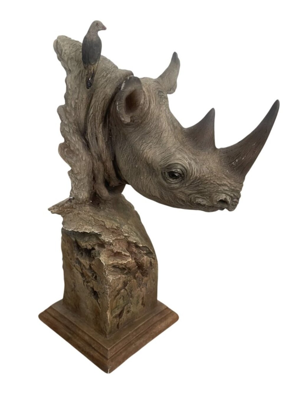 MCSI 2005 Rhino & Bird Sculpture "Pickin Your Friends" Figurine